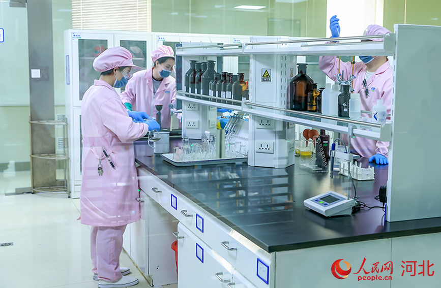 科学营养研究院食品安全中心,工作人员正在进行产品的质量检测。人民网记者 李兆民摄