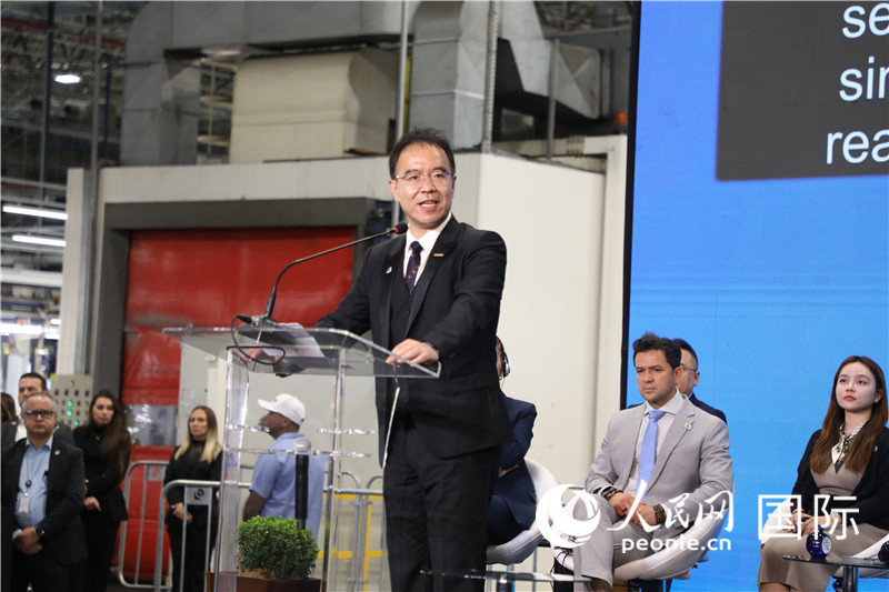 吉利控股集团高级副总裁杨学良在活动上致辞。 人民网记者 陈一鸣摄