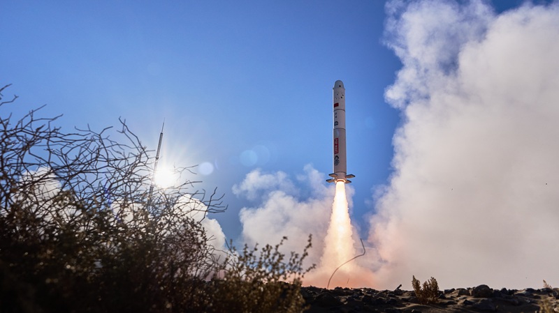 “力鸿一号”遥一飞行器进行亚轨道飞行试验。中科宇航供图